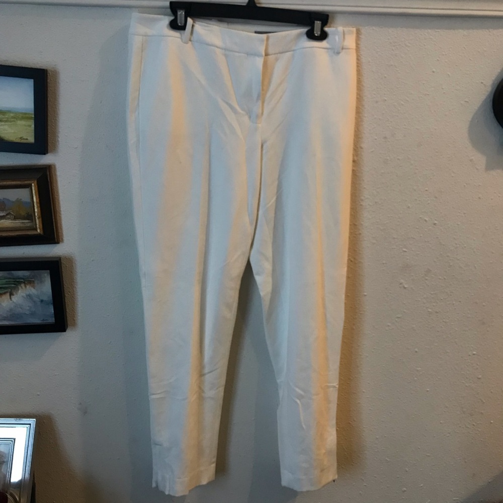 White straight leg dress pants